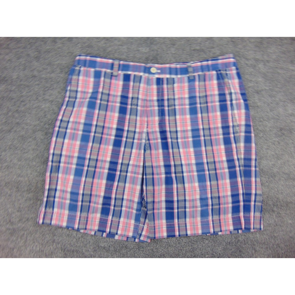 Vineyard‎ Vines Breaker Short Mens 36 Pink Blue Plaid Cotton Preppy Coastal